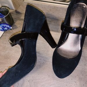 Cute black strap heels